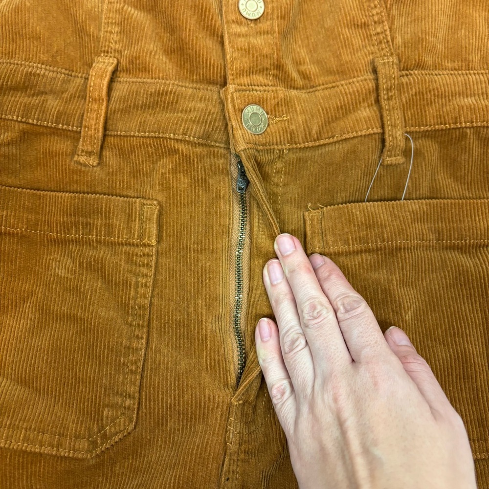 Show Me Your MuMu Cropped Everhart Jumpsuit in Camel Corduroy Size XL - Picture 4 of 11